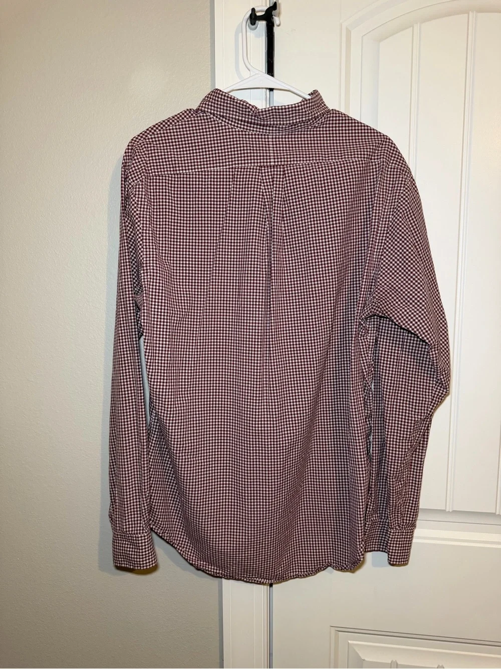 Polo by Ralph Lauren Men’s Burgundy and White Gingham Button-Down Shirt